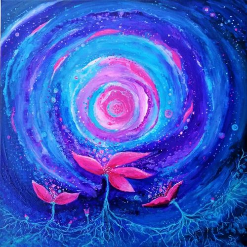 Betti álma az univerzum virágai piktorella egyedi festmény
